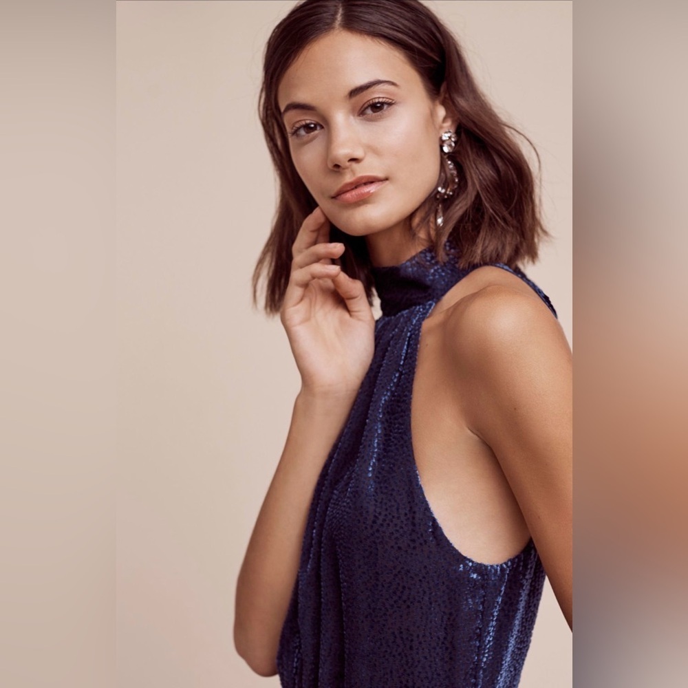 Anthropologie Velvet Nova Jumpsuit in Navy 🦋 - Picture 2 of 12